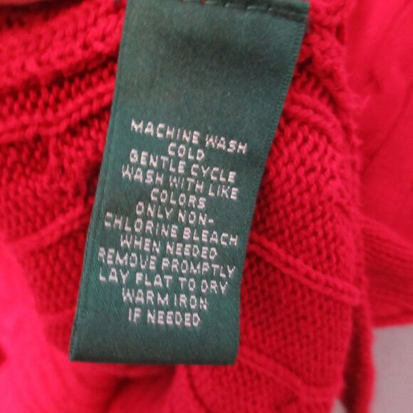 Lauren Ralph‎ Lauren Sweater Tunic Plus 2X Red Cable Knit Timeless Holiday - Picture 4 of 9